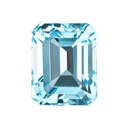 Loose Moissanite Blue Clean Emerald Cut 11.00 x 9.00 MM