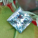 Loose Moissanite Blue Clean Princess Cut 6.00 MM