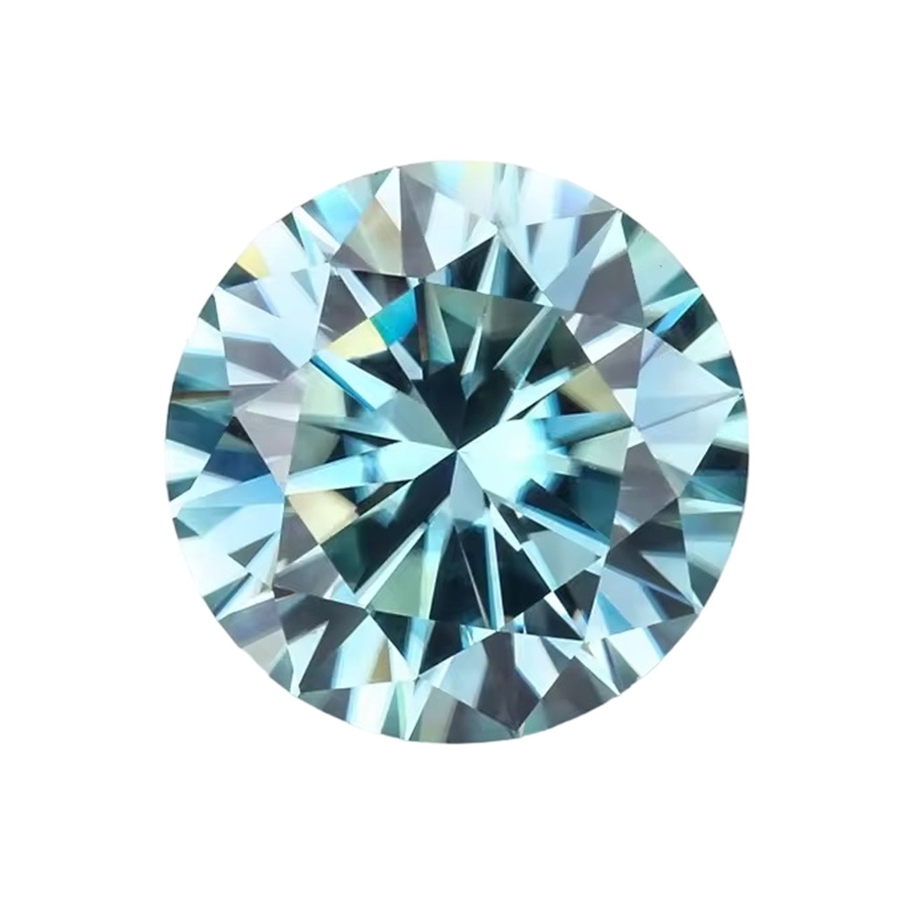 Loose Moissanite Blue Clean Round Cut 10.25 MM