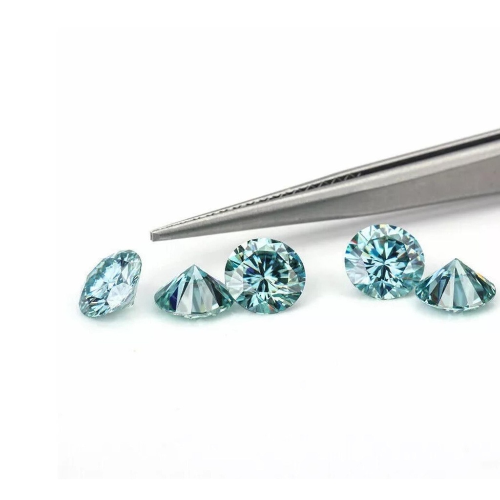 Loose Moissanite Blue Clean Round Cut 3.75 MM