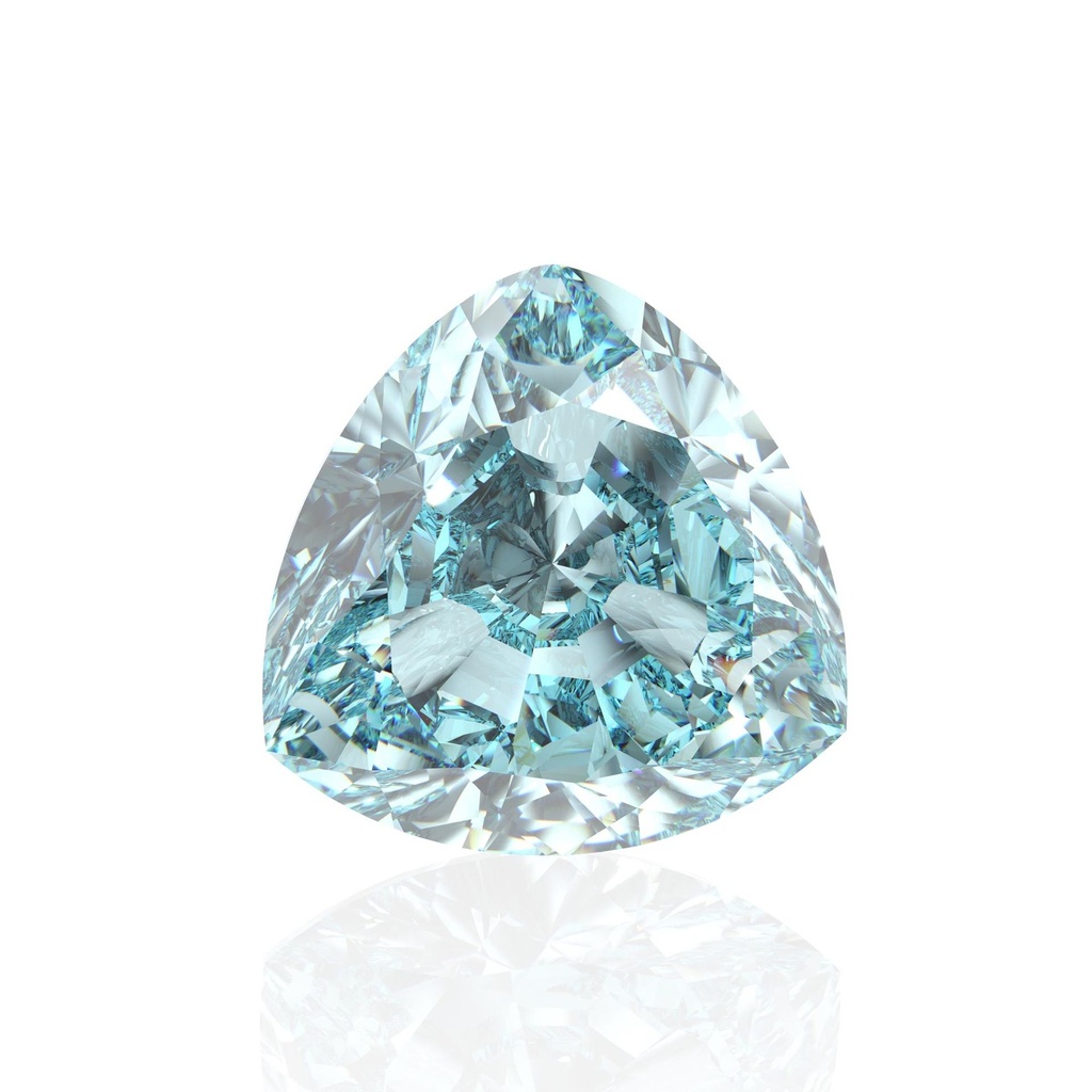 Loose Moissanite Blue Clean Trillion Cut 11.00 MM