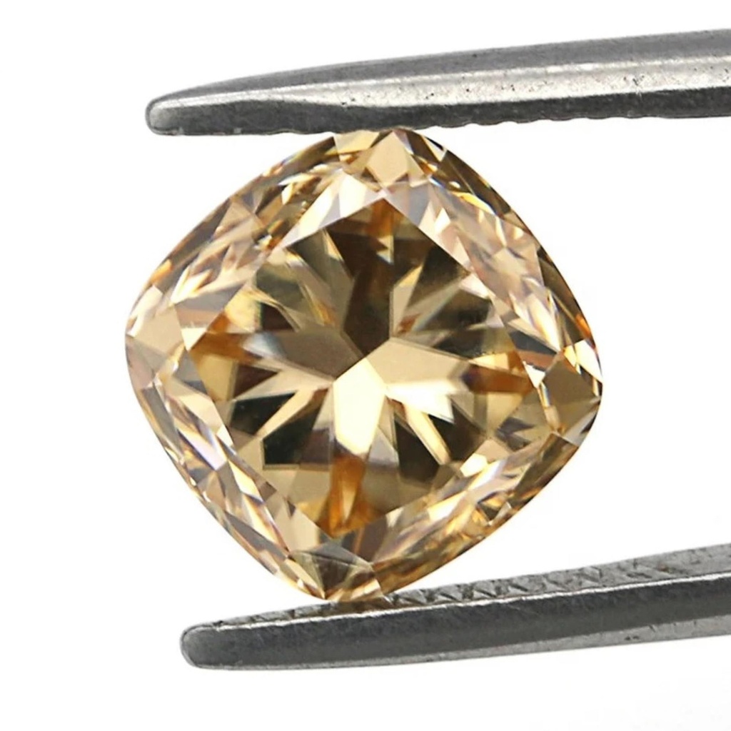Loose Moissanite Brown Clean Cushion Cut 6.00 MM