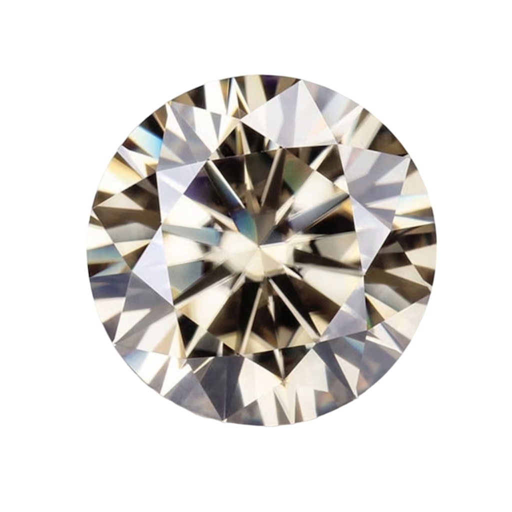 Loose Moissanite Brown Clean Round Cut 10.00 MM