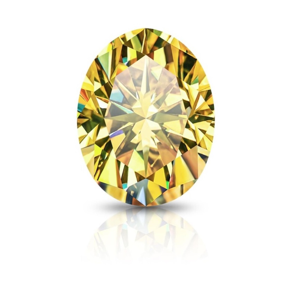 Loose Moissanite Canary Yellow Clean Oval Cut 14.00 x 10.00 MM