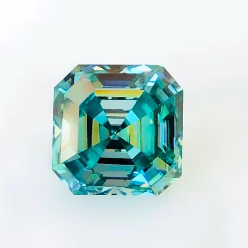 Loose Moissanite Blue Clean Asscher Cut 9.00 MM