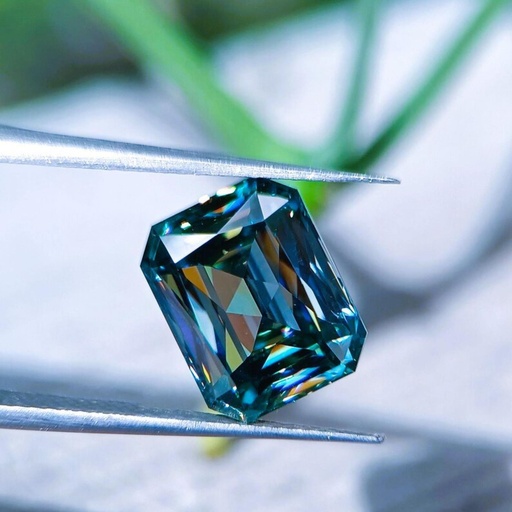 Loose Moissanite Blue Clean Criss Cut Cushion 10.50 MM