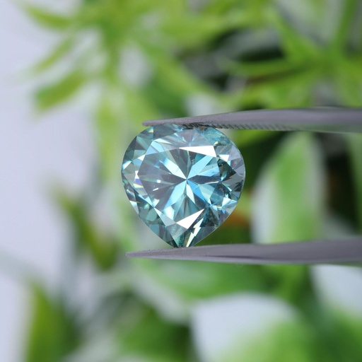 Loose Moissanite Blue Clean Heart Cut 10.50 MM