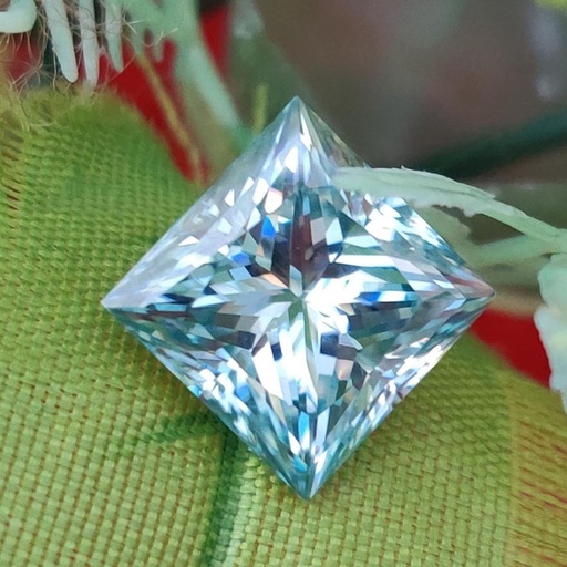 Loose Moissanite Blue Clean Princess Cut 9.50 MM