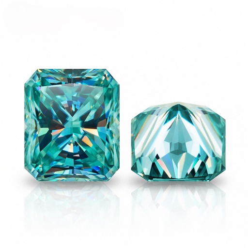 Loose Moissanite Blue Clean Radiant Cut 8.00 x 6.00 MM