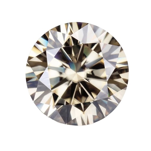 [MORDBR112] Loose Moissanite Brown Clean Round Cut 12.00 MM