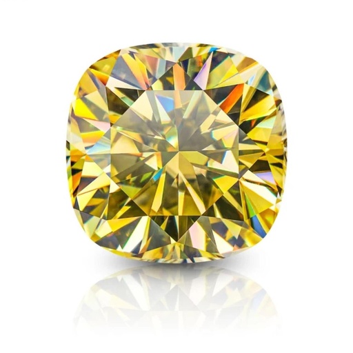 Loose Moissanite Canary Yellow Clean Cushion Cut 7.00 MM